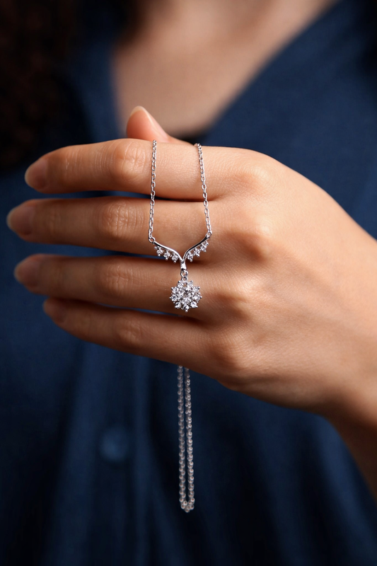 Crystal Cascade Drop Necklace