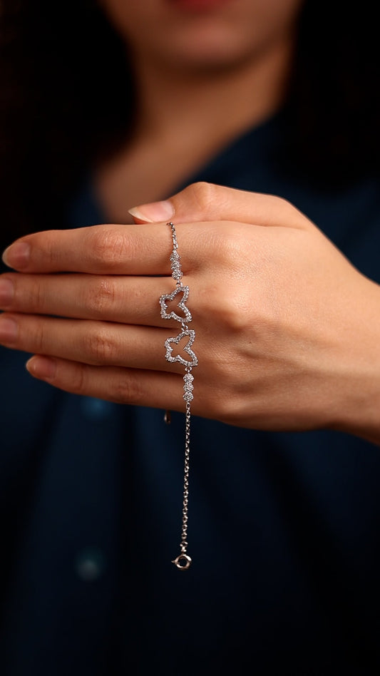 Twin Flutter Zircon Bracelet