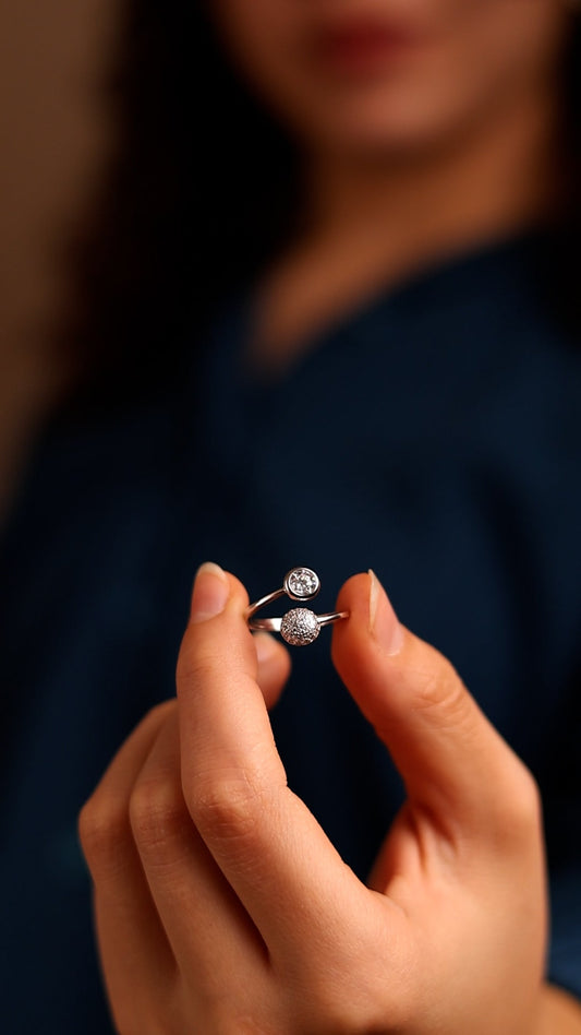 Silver Open Diamond Ring