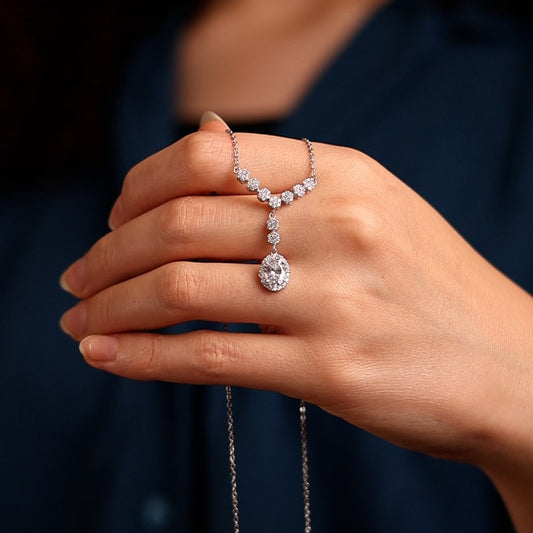 Luminous Drop Lariat Necklace