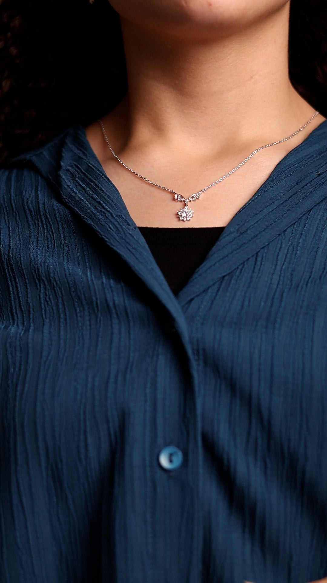Crystal Cascade Drop Necklace